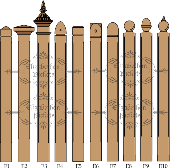 Post Capitals Elizabethan Pickets